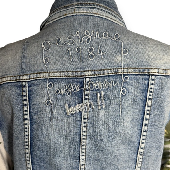 Desigual embellished embroidered patched jean jacket rare 2016 runway piece Sm - Picture 10 of 14